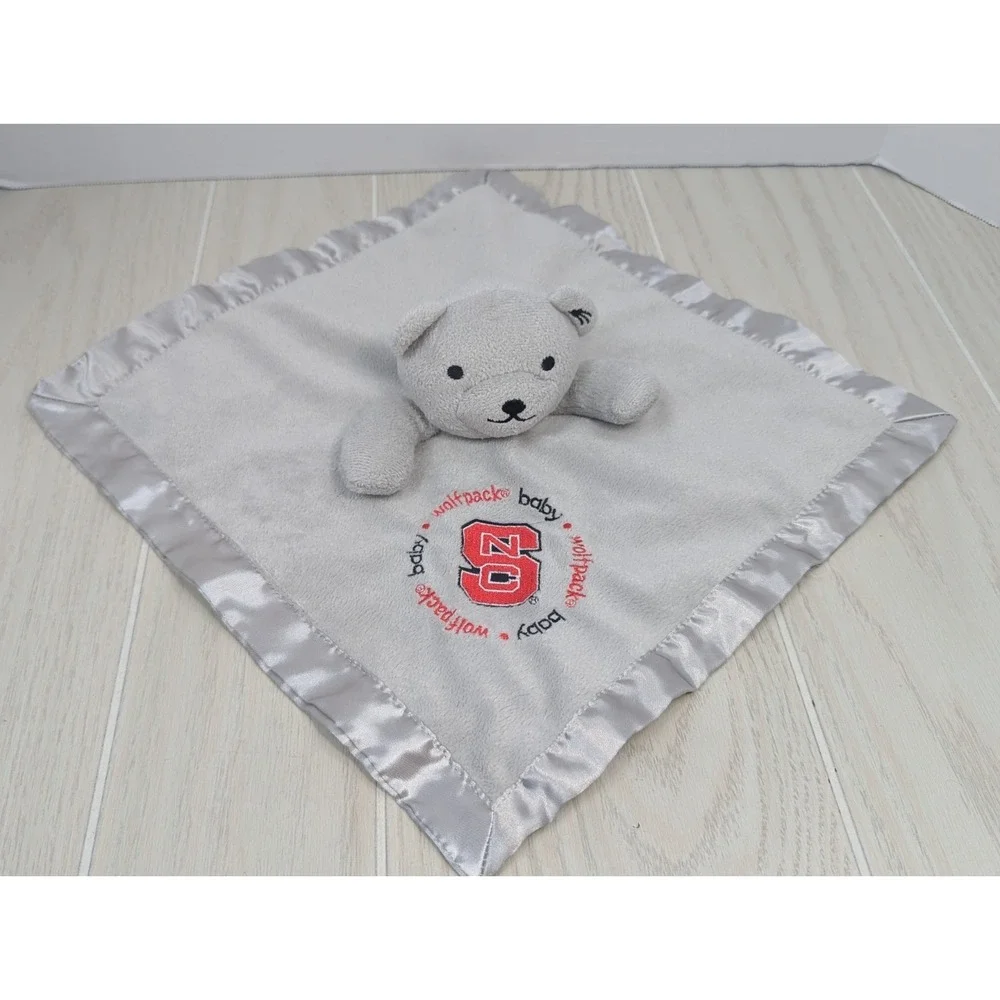 Baby Fanatics NC State Wolfpack gray teddy‎ bear lovey baby security blanket